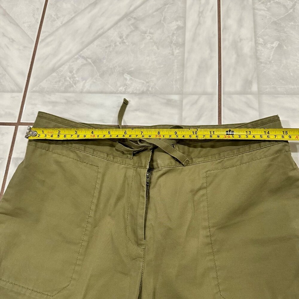J.Jill Olive Green Wide Leg Ankle Pants Womens 6 Casual Lagenlook Relaxed Fit - Picture 5 of 8